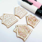 gold pearl swirl marble gingerbread houses Christmas Xmas DIY earring supplies laser cut acrylic dangles blanks engraved paint fill icing frosting