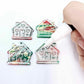 red green white gold shimmer swirl marble gingerbread houses Christmas Xmas DIY earring supplies laser cut acrylic dangles blanks engraved paint fill icing frosting