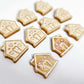 gold pearl gingerbread houses Christmas Xmas DIY earring supplies laser cut acrylic studs blanks engraved paint fill icing frosting