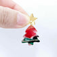 red green white gold marble swirl acrylic mini Christmas Xmas tree DIY earring supplies laser cut blanks dangles