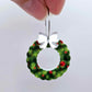 green UV print red baubles wreath Christmas Xmas bows DIY earring supplies laser cut acrylic dangles blanks engraved paint filled baubles layered hoops