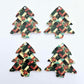 Christmas patchwork red green gold poinsettias UV print Xmas tree DIY earring supplies laser cut acrylic dangles blanks
