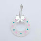 fairy dust clear silver glitter wreath Christmas Xmas bows DIY earring supplies laser cut acrylic dangles blanks engraved paint filled baubles layered hoops