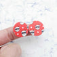 20mm circle santa sunnies cool red white UV print Christmas Xmas DIY earring supplies laser cut acrylic studs blanks