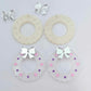 fairy dust clear silver glitter wreath Christmas Xmas bows DIY earring supplies laser cut acrylic dangles blanks engraved paint filled baubles layered hoops