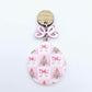 pink patchwork bows trees UV print baubles Christmas Xmas tree DIY earring supplies laser cut acrylic dangles blanks