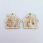gold pearl swirl marble gingerbread houses Christmas Xmas DIY earring supplies laser cut acrylic dangles blanks engraved paint fill icing frosting