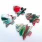red green white gold marble swirl acrylic mini Christmas Xmas tree DIY earring supplies laser cut blanks dangles