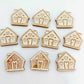 gold pearl gingerbread houses Christmas Xmas DIY earring supplies laser cut acrylic studs blanks engraved paint fill icing frosting