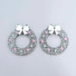 silver glitter wreath Christmas Xmas bows DIY earring supplies laser cut acrylic dangles blanks engraved paint filled baubles layered hoops