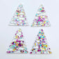 purple blue gold bubble glitter zigzag Christmas tree DIY acrylic earring supplies dangles blanks