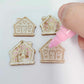 gold pearl swirl marble gingerbread houses Christmas Xmas DIY earring supplies laser cut acrylic dangles blanks engraved paint fill icing frosting