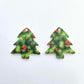 green UV print red baubles Christmas Xmas tree DIY earring supplies laser cut acrylic dangles blanks