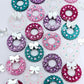 hot pink teal purple fairy dust silver clear glitter wreath Christmas Xmas silver mirror bows DIY earring supplies laser cut acrylic studs blanks engraved paint filled baubles statement mixed pack