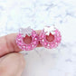 pink glitter wreath Christmas Xmas silver mirror bows DIY earring supplies laser cut acrylic studs blanks engraved paint filled baubles statement