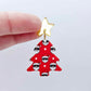 red cool santa with sunnies UV print Christmas Xmas tree DIY earring supplies laser cut acrylic dangles blanks