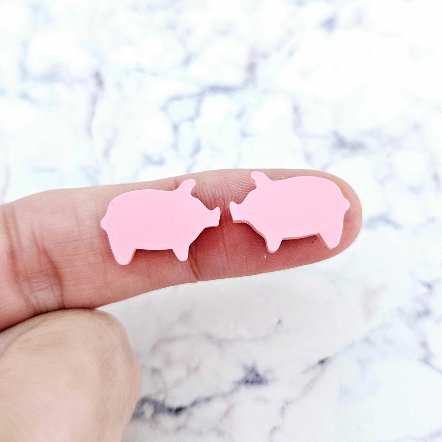 pink pastel pigs farm country DIY earring supplies laser cut acrylic studs blanks mixed pack
