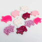 pink gingham uv print glitter pastel pigs farm country DIY earring supplies laser cut acrylic studs blanks mixed pack