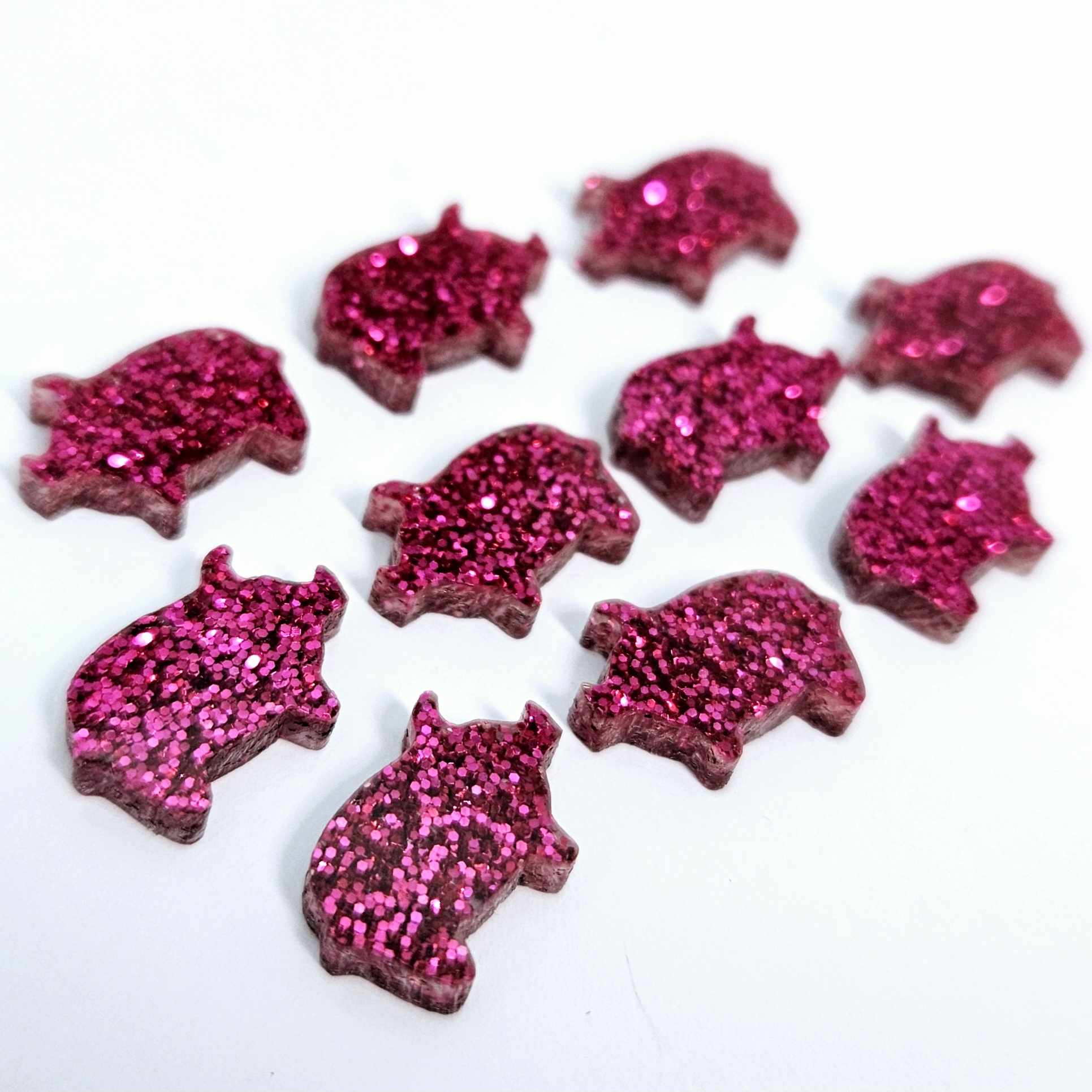 hot pink glitter pigs farm country DIY earring supplies laser cut acrylic studs blanks