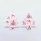 pink trees bows patchwork UV print mini petite DIY earring supplies laser cut acrylic blanks
