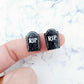 holographic black glitter RIP tombstone Halloween DIY earring supplies laser cut acrylic studs blanks engraved paint fill
