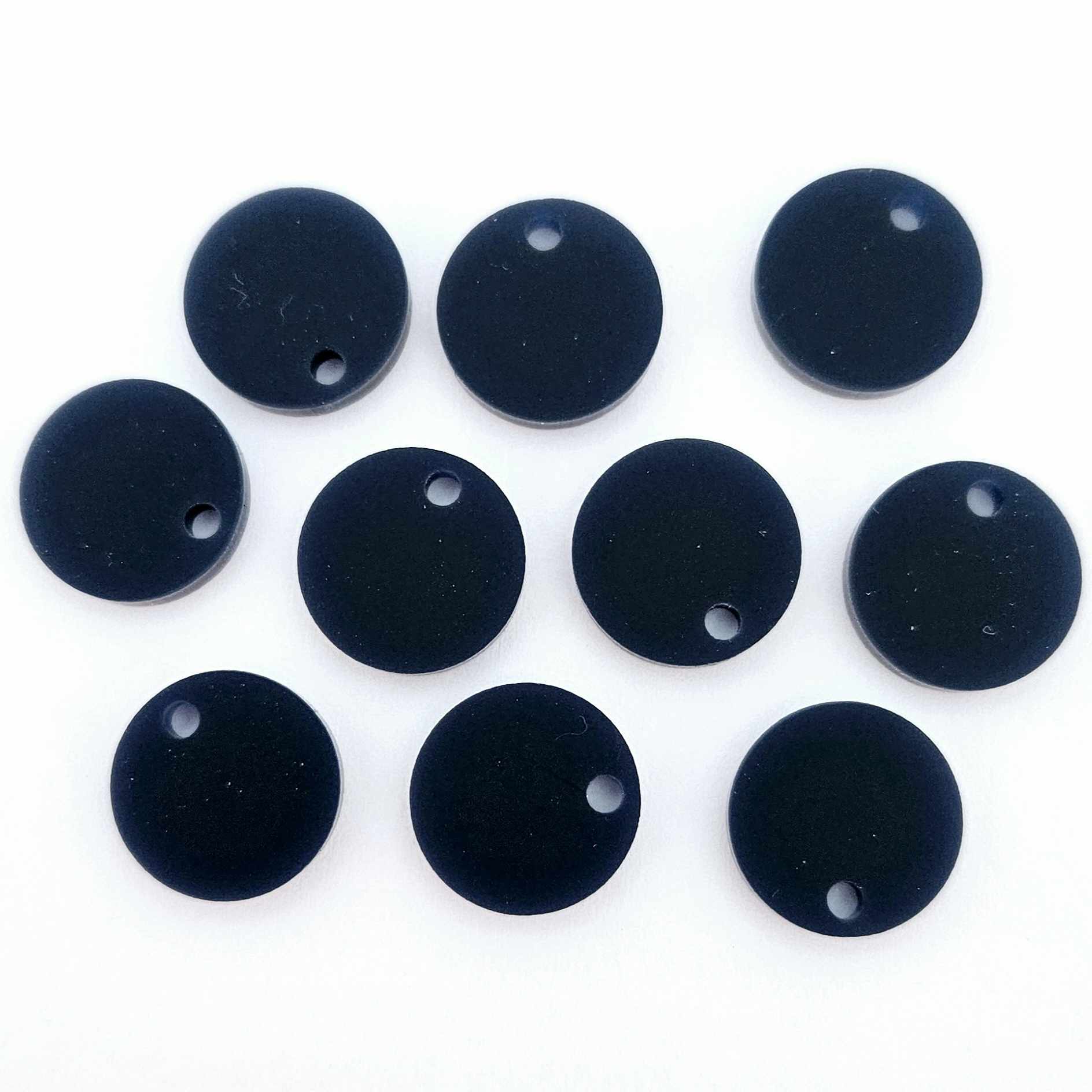 14mm navy blue toppers studs circles DIY earring supplies laser cut acrylic blanks