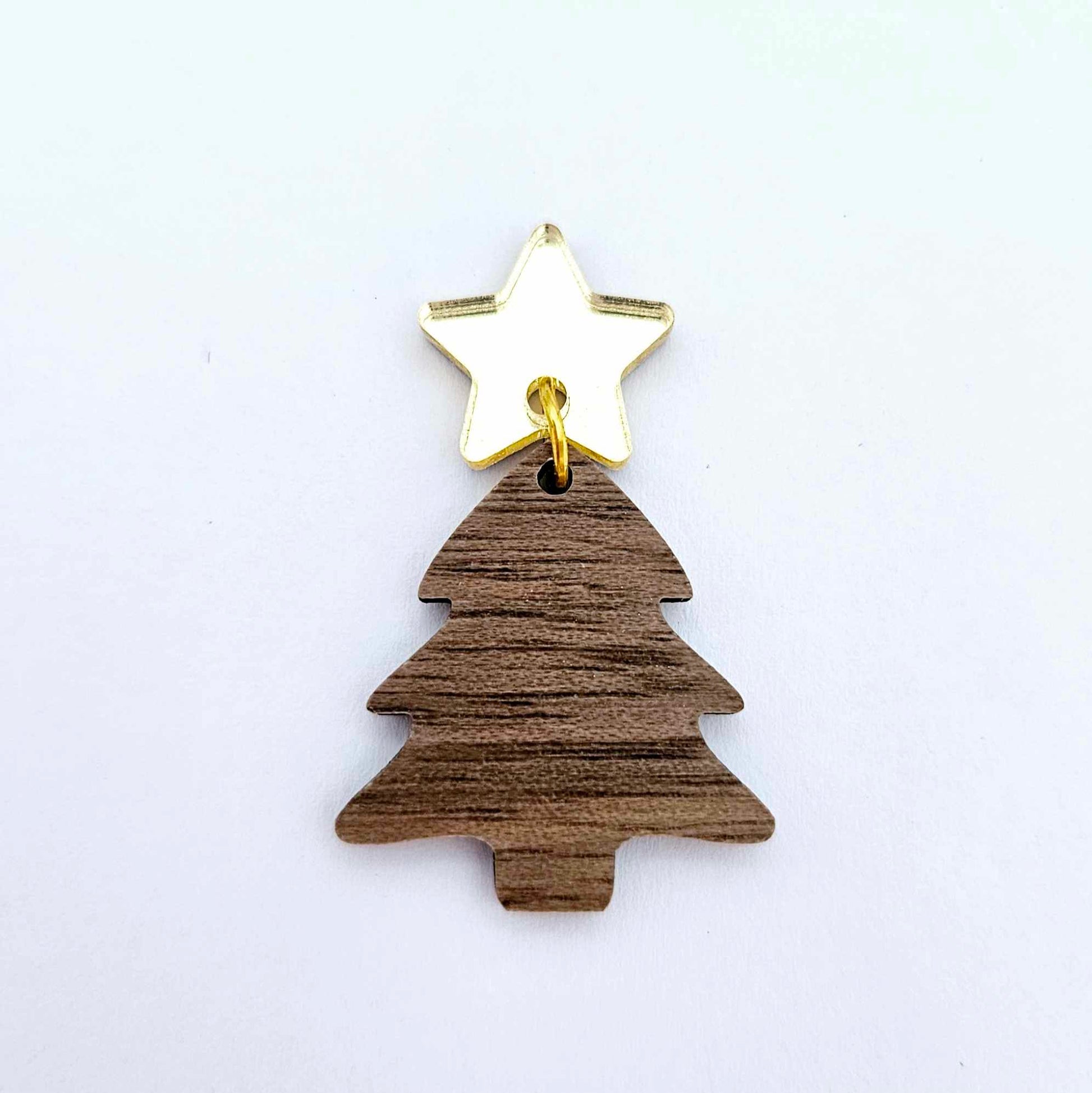 walnut wood Christmas trees mini petite DIY earring supplies laser cut dangles blanks