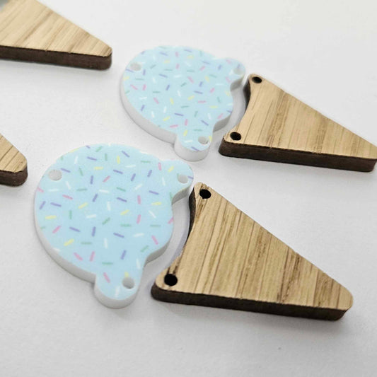 50mm BLUE SPRINKLE Acrylic SINGLE SCOOP ICE-CREAM