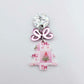 pink trees bows patchwork UV print mini petite DIY earring supplies laser cut acrylic blanks