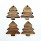 walnut wood Christmas trees mini petite DIY earring supplies laser cut dangles blanks