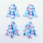 25mm pink blue winter snowman wonderland UV print Christmas Xmas mini tree DIY earring supplies laser cut acrylic dangles blanks