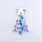 25mm pink blue winter snowman wonderland UV print Christmas Xmas mini tree DIY earring supplies laser cut acrylic dangles blanks