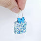 chunky aqua glitter blue silver mirror Christmas present bows DIY earring supplies laser cut acrylic dangles blanks