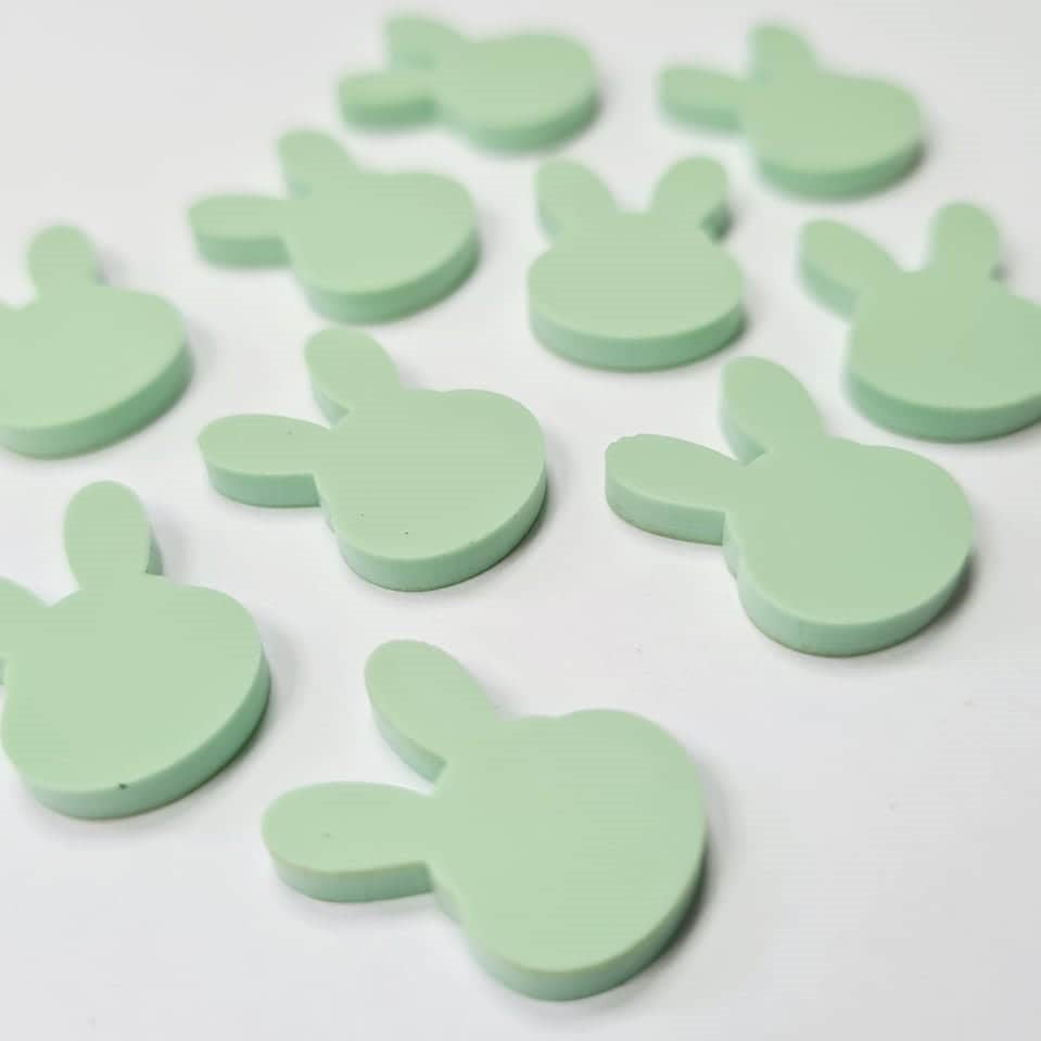 18mm PASTEL MINT Acrylic BUNNIES