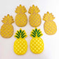 38mm yellow acrylic pineapple earring blanks laser cut engraved paint fill summer fruit DIY craft
