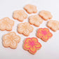 20mm pastel orange acrylic hibiscus flower DIY earring supplies laser cut studs earring blanks engraved paint fill summer island vibes