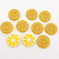 16mm yellow laser cut acrylic engraved lemon slice earring stud blanks DIY craft supplies paint fill fruit summer