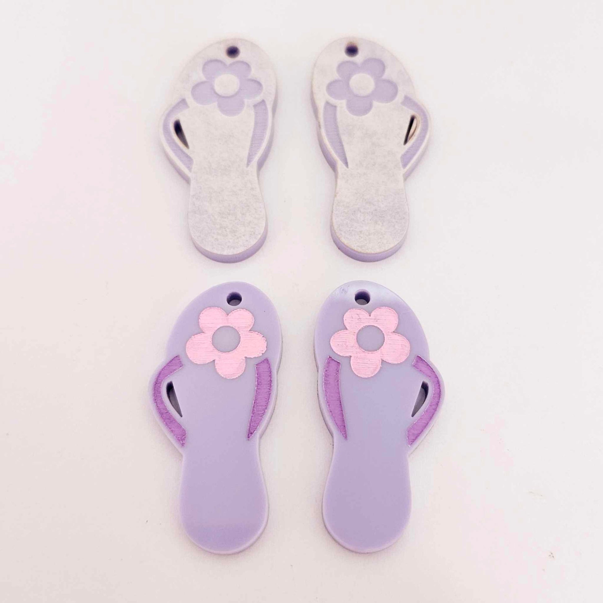 38mm pastel purple thongs flip flops DIY earring supplies laser cut acrylic dangles blanks summer Australia