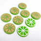 16mm lime green laser cut acrylic engraved lime slice earring stud blanks DIY craft supplies paint fill fruit summer