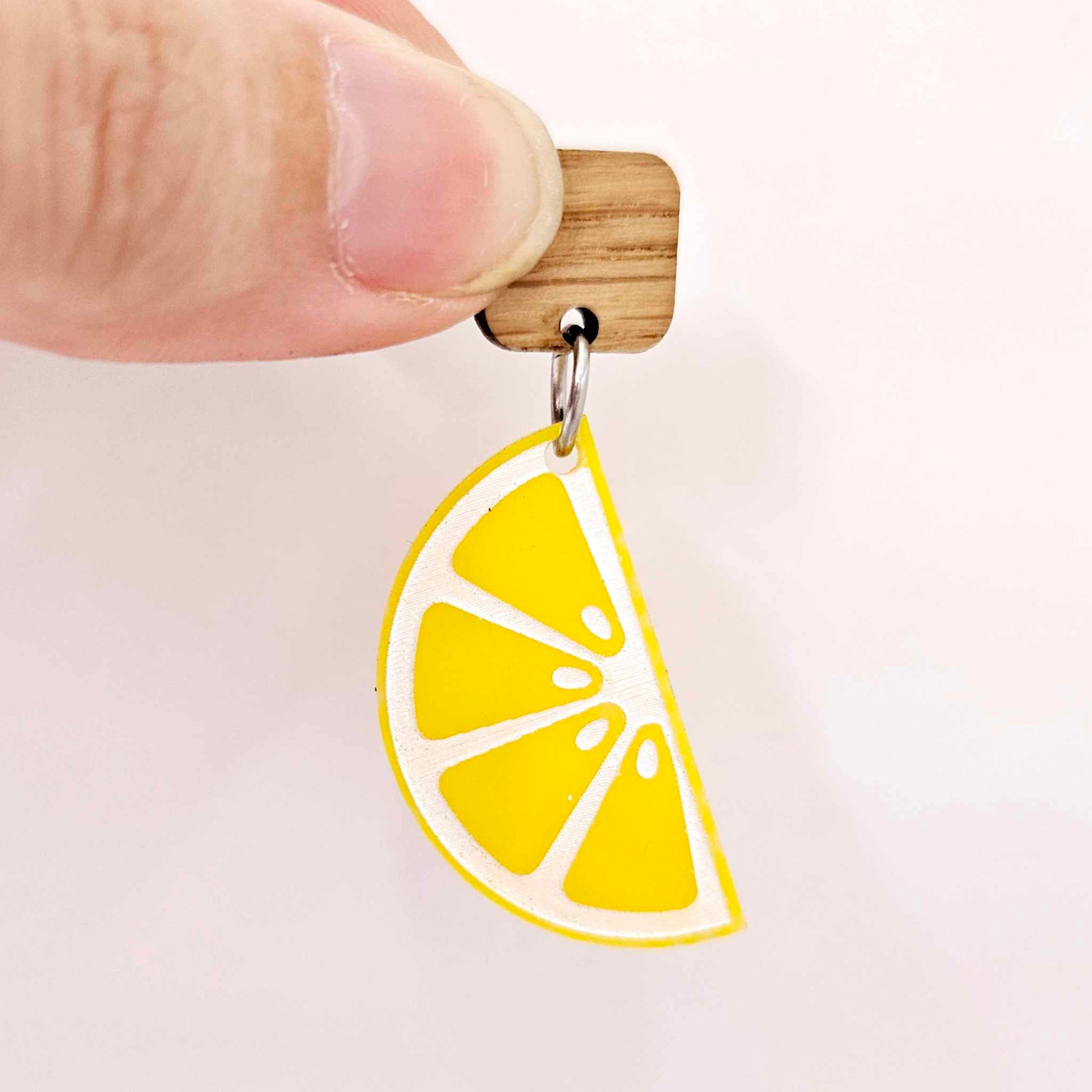 34mm yellow laser cut acrylic engraved lemon slice earring dangles blanks craft supplies
