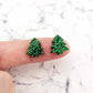 12mm green glitter acrylic laser cut kids earring studs blanks craft supplies