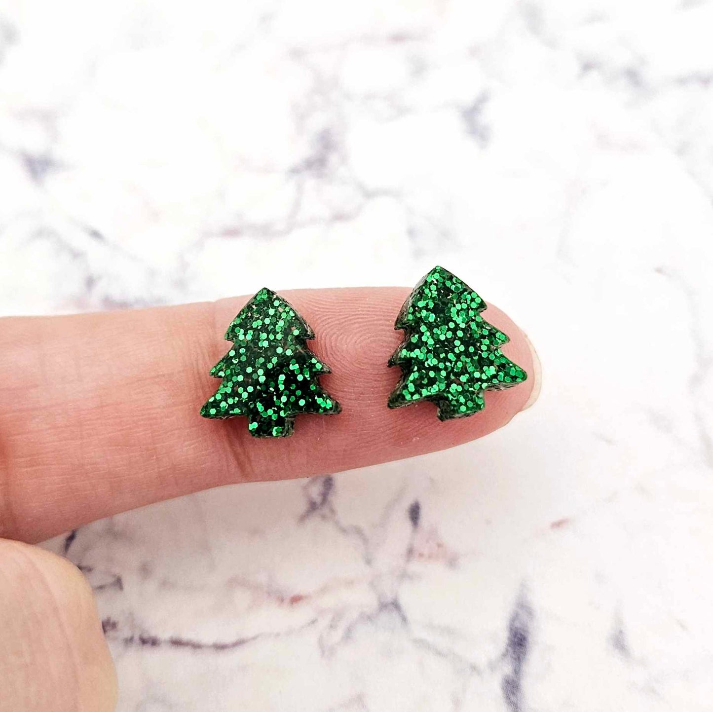 12mm green glitter acrylic laser cut kids earring studs blanks craft supplies