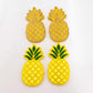 38mm yellow acrylic pineapple earring blanks laser cut engraved paint fill summer fruit DIY craft