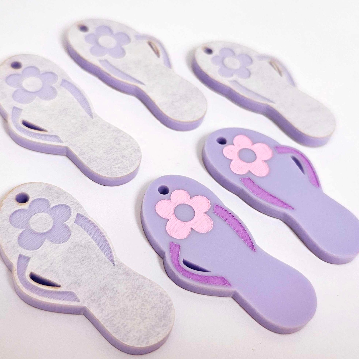 38mm pastel purple thongs flip flops DIY earring supplies laser cut acrylic dangles blanks summer Australia