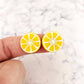 16mm yellow laser cut acrylic engraved lemon slice earring stud blanks DIY craft supplies paint fill fruit summer
