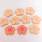 20mm pastel orange acrylic hibiscus flower DIY earring supplies laser cut studs earring blanks engraved paint fill summer island vibes