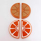 34mm orange laser cut acrylic engraved orange slice earring dangles blanks craft supplies summer fruit