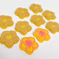 20mm yellow acrylic hibiscus flower DIY earring supplies laser cut studs earring blanks engraved paint fill summer island vibes
