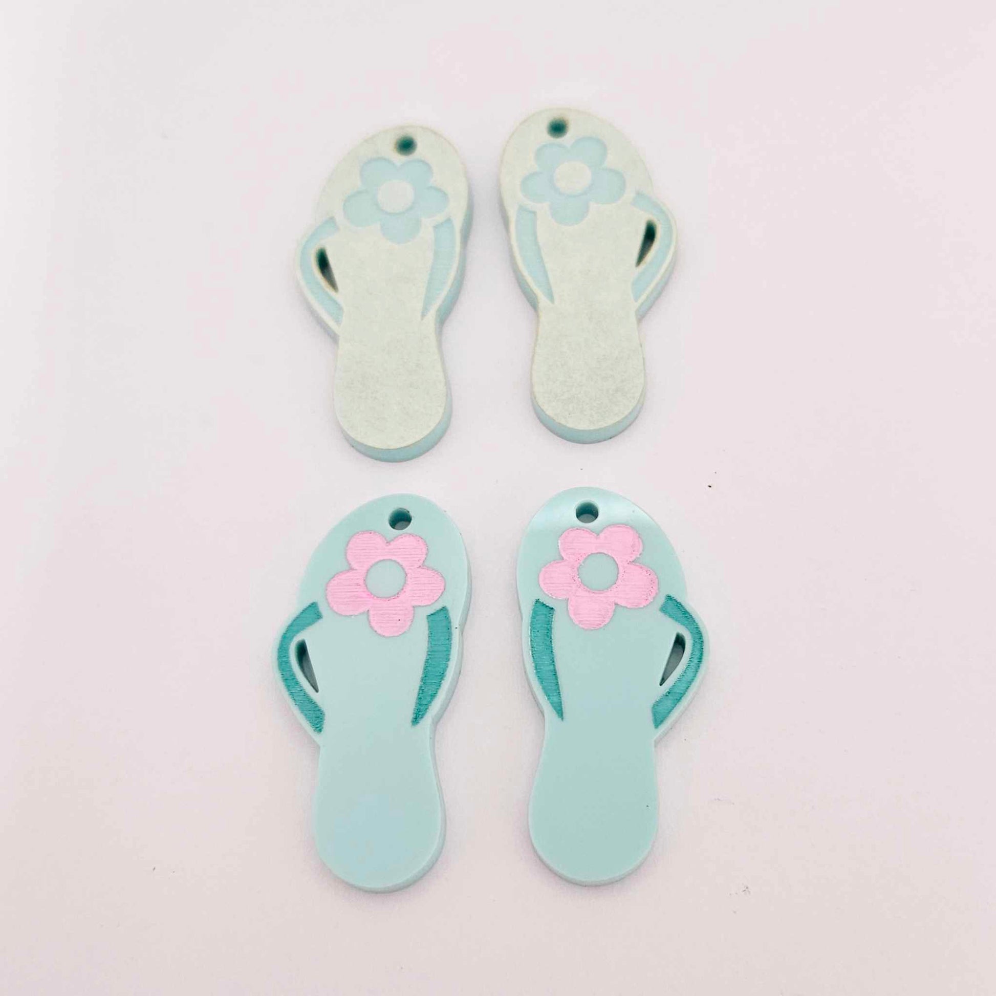 38mm pastel aqua thongs flip flops DIY earring supplies laser cut acrylic dangles blanks summer Australia