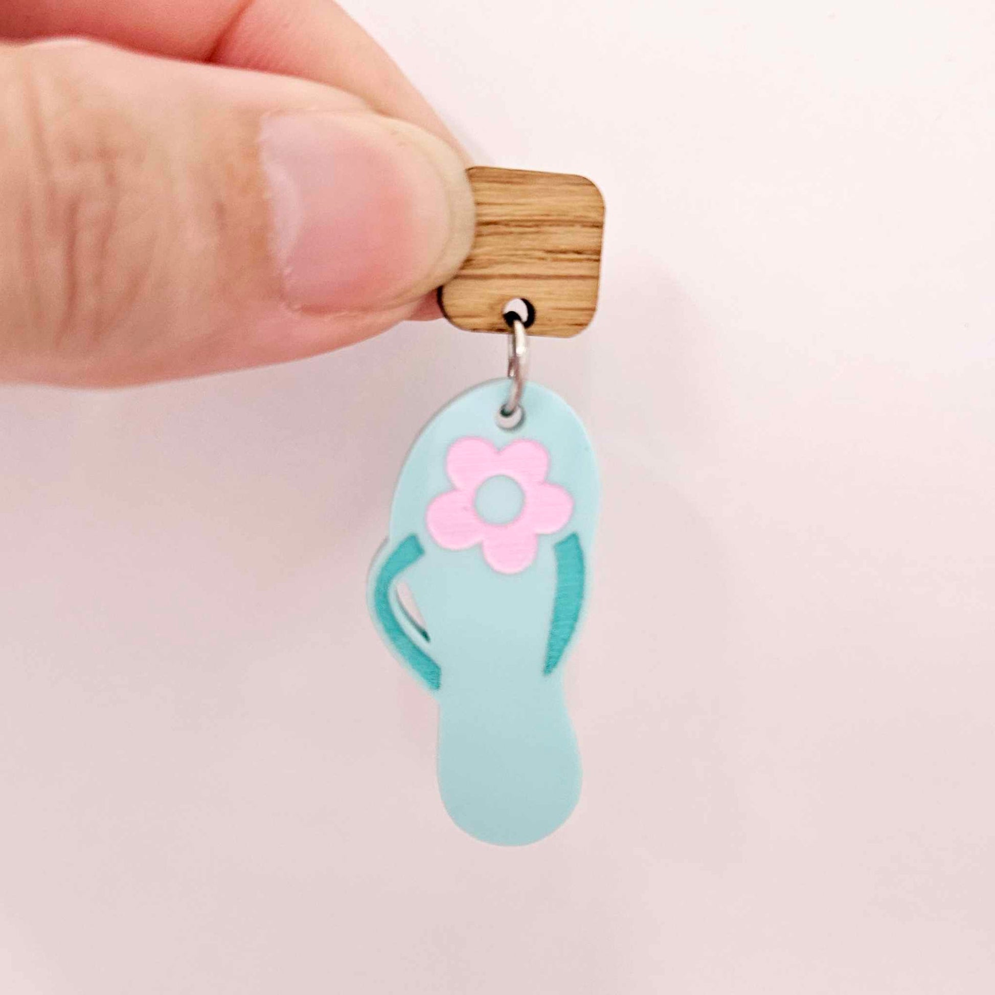 38mm pastel aqua thongs flip flops DIY earring supplies laser cut acrylic dangles blanks summer Australia